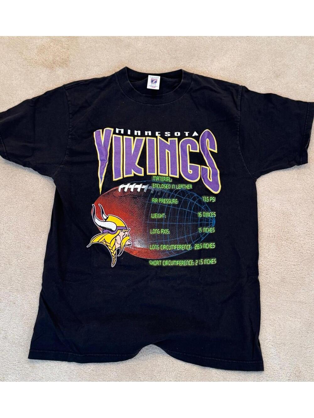 1990's Minnesota Vikings Football Statistics T Shirt Sz L